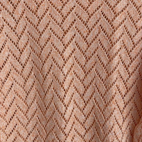 Talbots Womens Plus Open Knit 3/4 Sleeve Sweater Peach Size 1X Cotton Linen - Picture 3 of 7